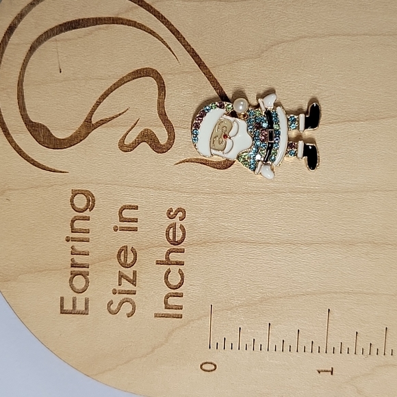 🔥LAST PAIR🔥 Santa and Mrs Claus Embellished Stud Earrings - Picture 4 of 7